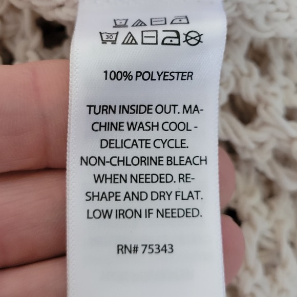 Nicole Miller Artelier Crochet Drawstring Hood Stretchy Long Sleeve Top Size XS - Picture 7 of 14